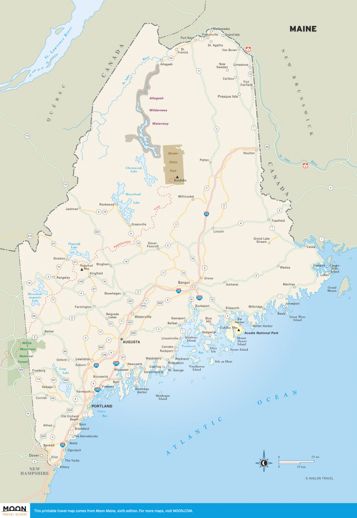 Map Of The Maine Coast And Travel Information | Download Free Map Of in Maine State Map Printable