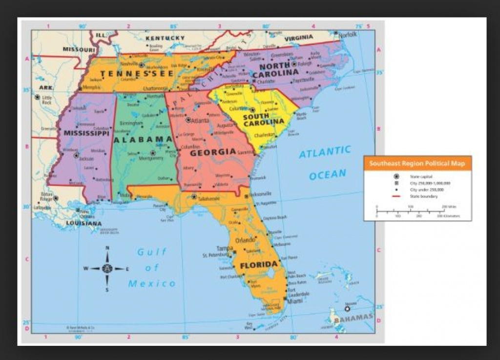 Map Of The Southeast Region Of The United States. Write Each State for Map Of The Southeast Region Of The United States