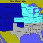 Map Of The Union And Confederate States For Civil War Map Union And Confederate States