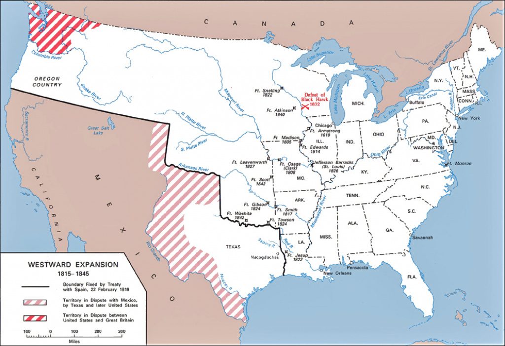 Map Of The United States 1815-1845 within Map Of United States 1845