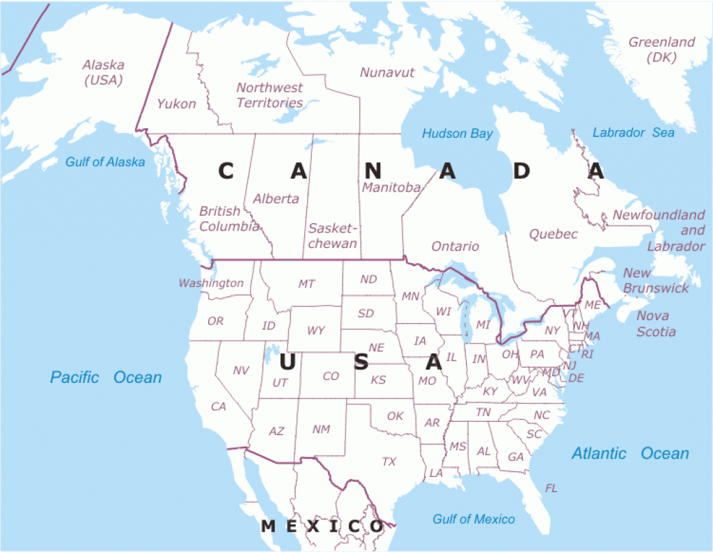 Map Of The Usa And Canada And Travel Information | Download Free Map throughout United States Canada Map