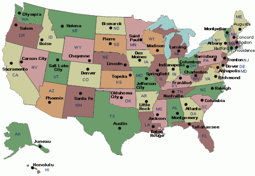 Map Of U.s.a. With State Capitals Labeled | Learn Something New with Us Map With States Labeled And Capitals