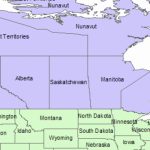 Map Of U.s. Canada Border Region. The United States Is In Green And In United States Canada Map