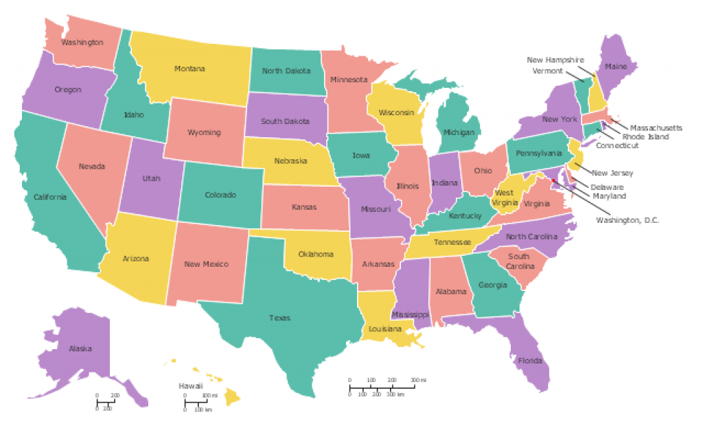 Map Of Usa With State Names for Map Of The United States With Names Of Each State