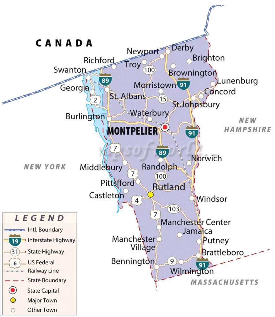 Map Of Vermont | State Map Of Usa pertaining to Vt State Park Map
