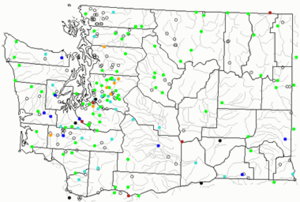 Map Of Washington Lakes, Streams And Rivers with regard to Washington State Rivers Map