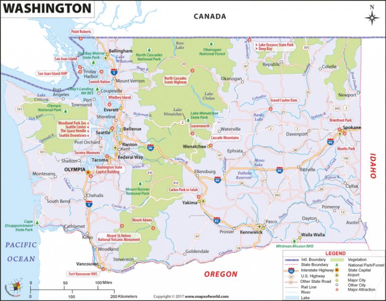 Map Of Washington Stunning Detailed Map Of Washington State With Map Of ...