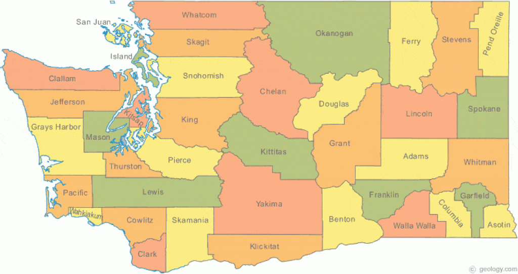 Map Of Washington within Physical Map Of Washington State