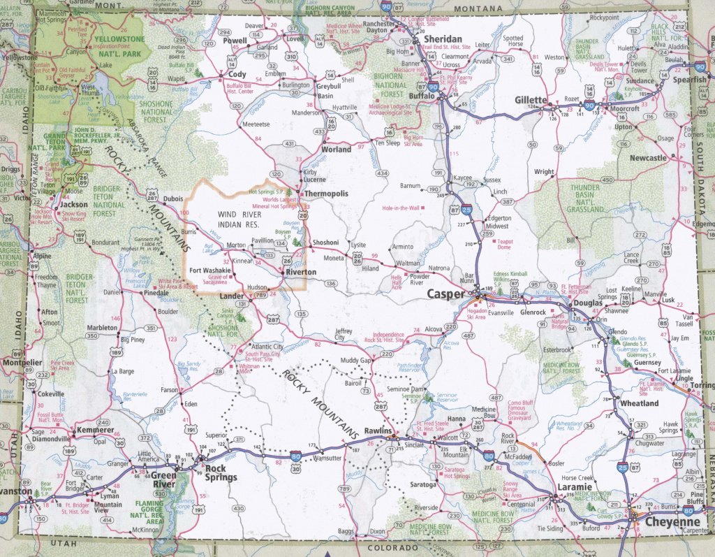 Map Of Wyoming Highways And Travel Information | Download Free Map regarding Free Wyoming State Map