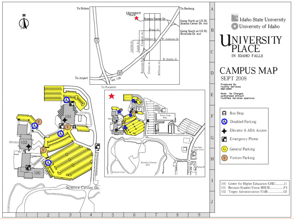 Map &amp;amp; Parking | Idaho State University with regard to Idaho State University Campus Map