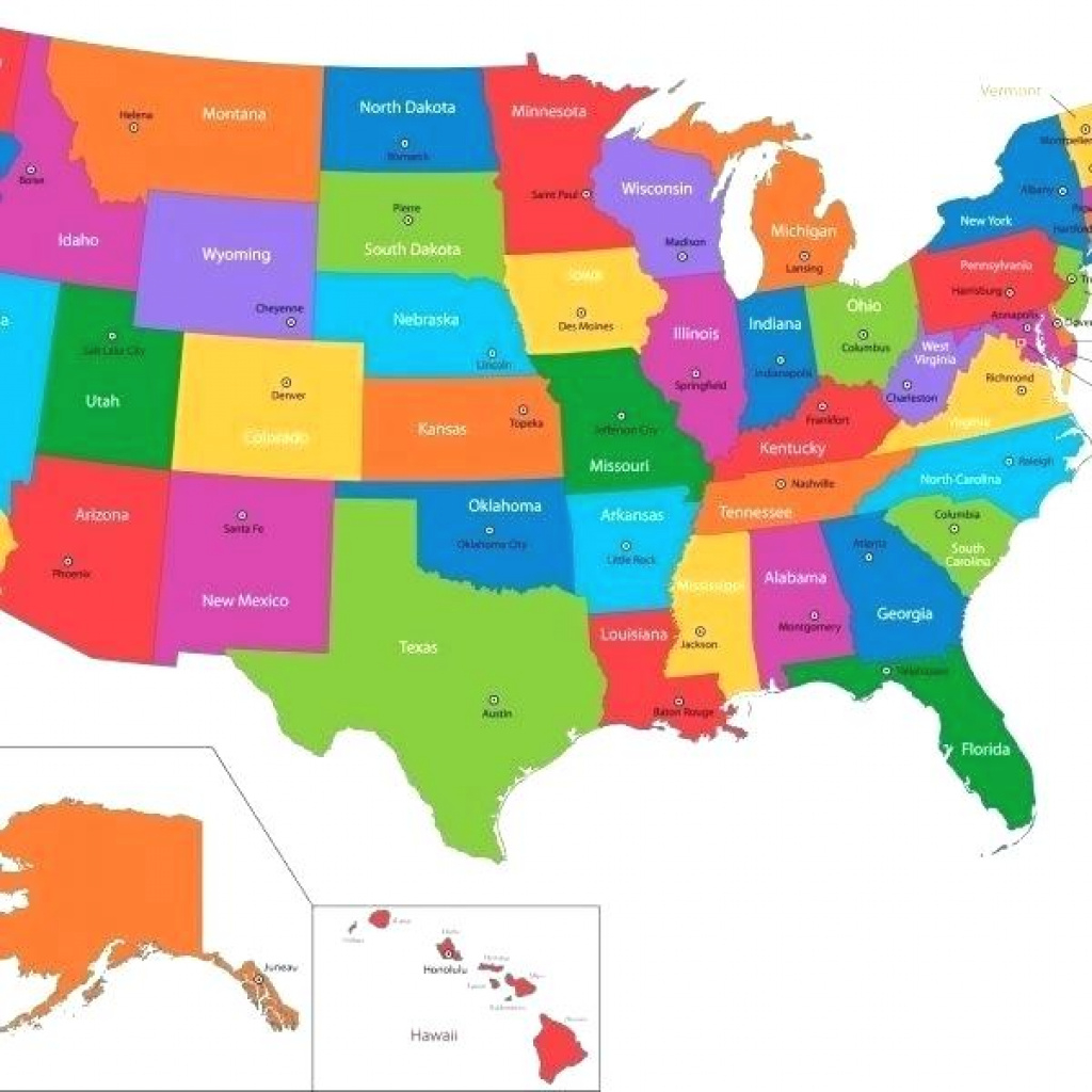 Usa Map With States Capitals And Abbreviations Printable Map Images 2294