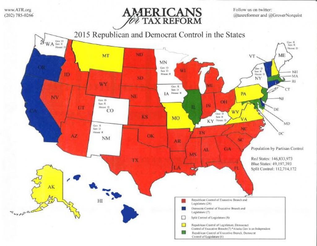 Map: Republican Vs. Democrat Control In The States | Americans For within Republican States Map