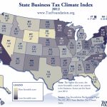 Map: State Business Tax Climate Index, 2012   Tax Foundation Intended For Us State Tax Map