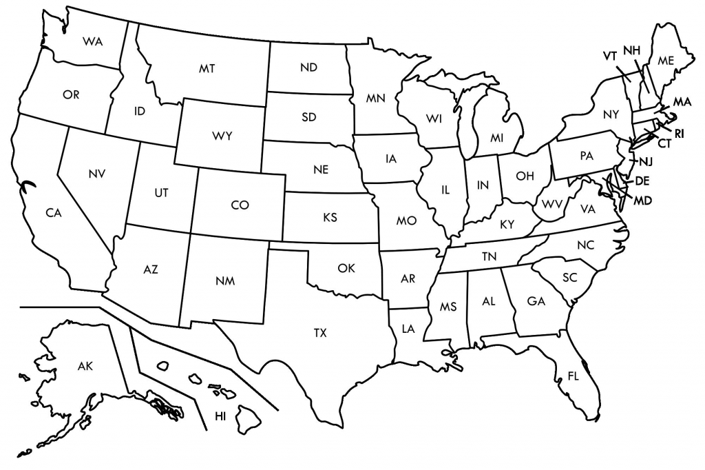 Us Map With State Borders Printable Map Us Map With State Borders Printable Map