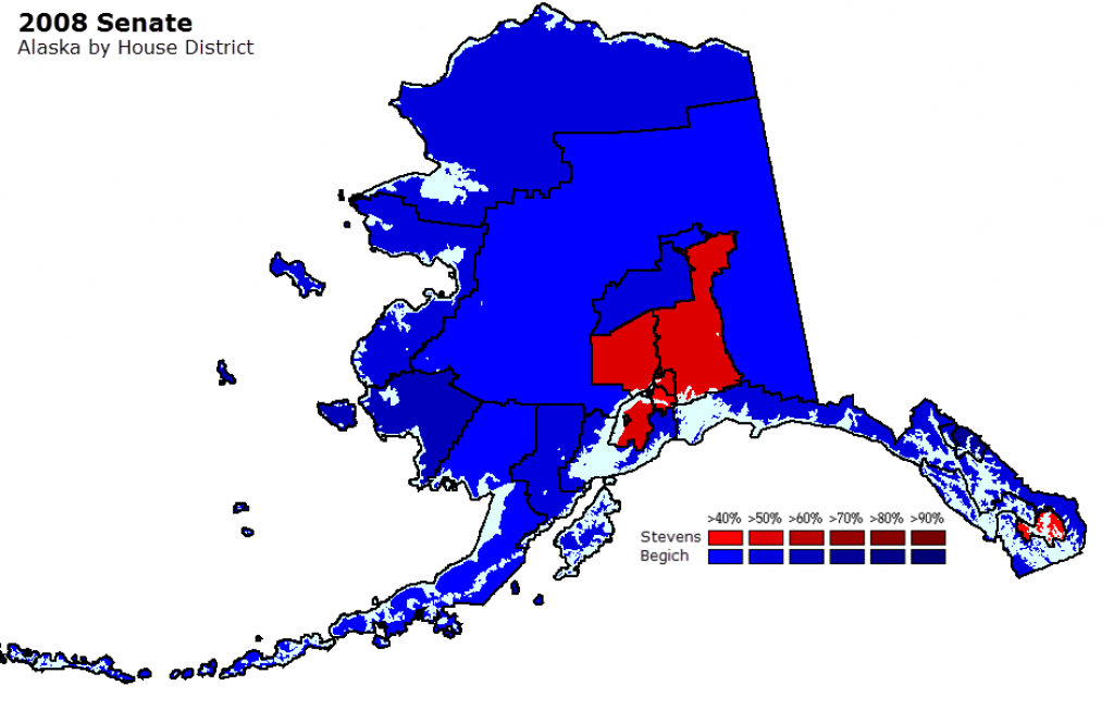 Mapping Alaska: The 2008 Vote – How Begich Won Geographically – Rrh within Alaska State Senate District Map