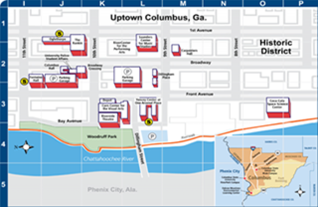 Maps - Columbus State University - Columbus, Georgia intended for Columbus State Campus Map