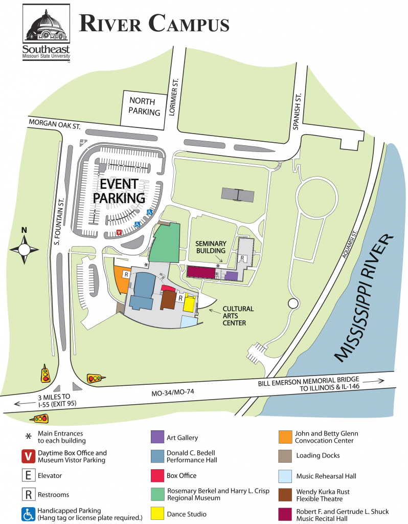 Maps, Directions &amp;amp; Parking - Southeast Missouri State University with regard to Missouri State Parking Map