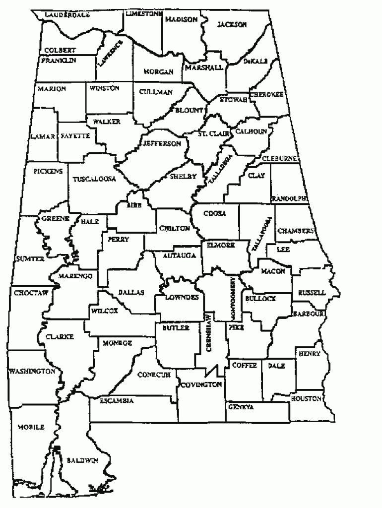Alabama State Map With Counties Printable Map