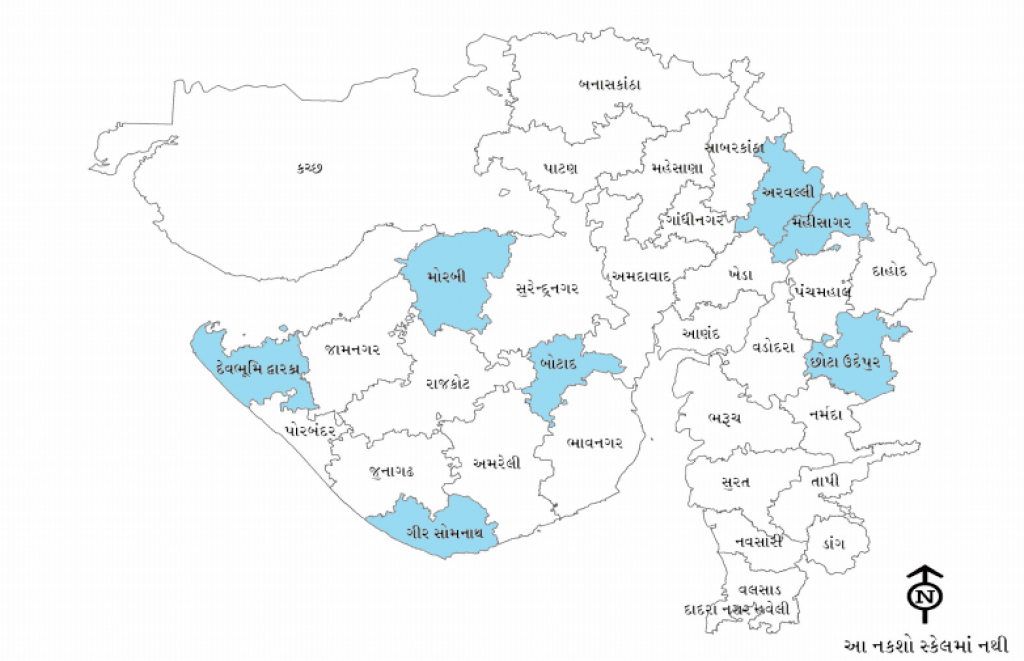 Maps Of Gujarat&amp;#039;s New 7 Districts And Changes In Existing Districts in Map Of Gujarat State District Wise