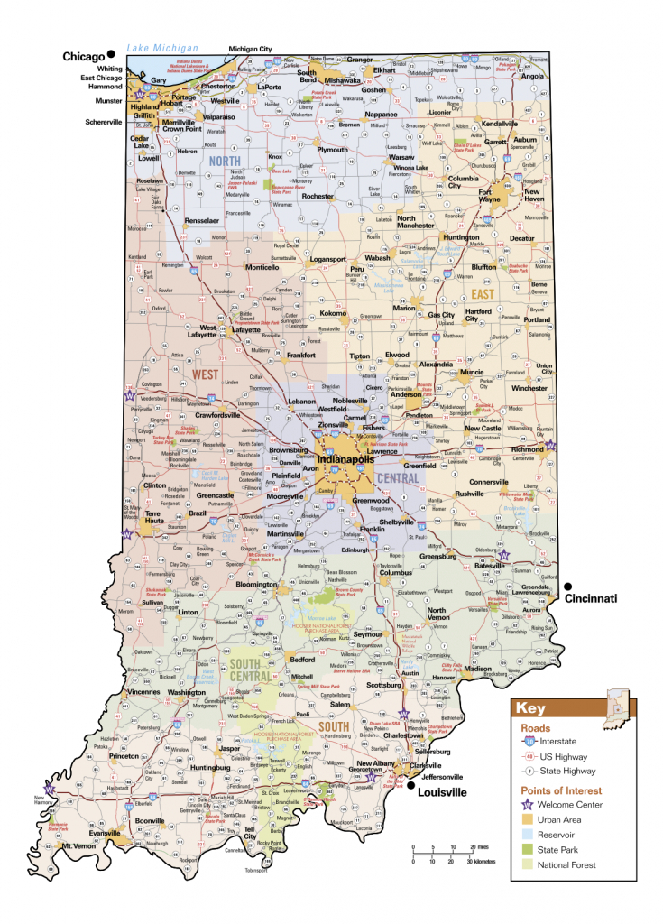 Maps | Visit Indiana throughout Indiana State Map Printable