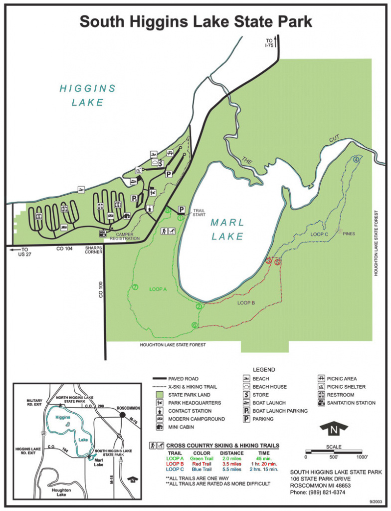 Marl Lake Map - Great Getaways within South Higgins Lake State Park Map