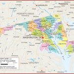 Maryland Wall Map   Political With Regard To Map Of Maryland And Surrounding States