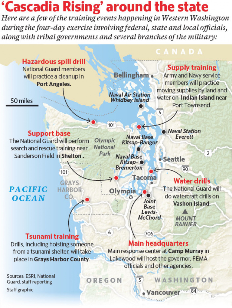 Massive Rehearsal Planned For Northwest Mega-Quake, Tsunami | The with Washington State Tsunami Map