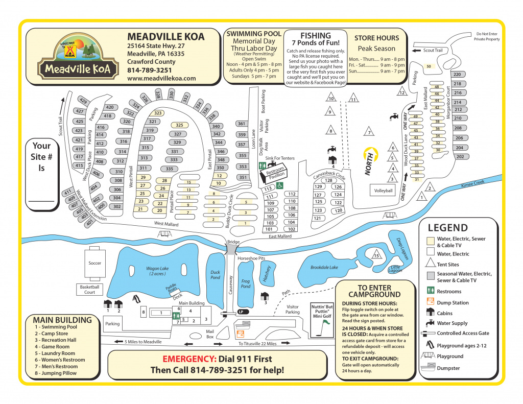 Meadville, Pennsylvania Campground | Meadville Koa within Pymatuning State Park Campground Map