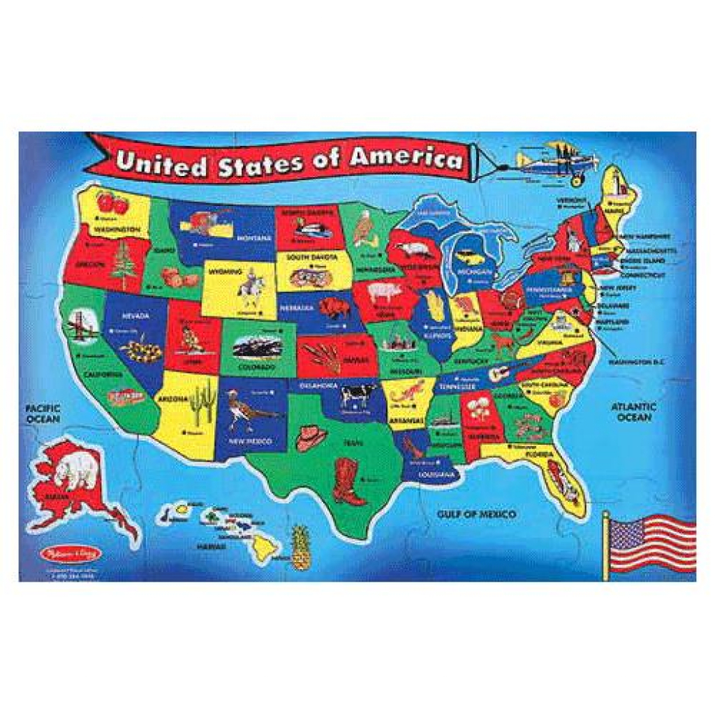 Melissa &amp;amp; Doug United States Of America Map Puzzle | Puzzles for United States Features Map Puzzle