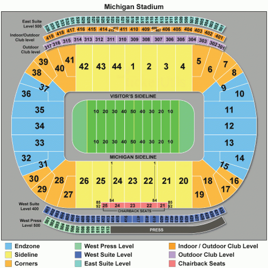 Michigan Football Stadium Seating Chart - Kirmi.yellowriverwebsites within Michigan State Football Stadium Map