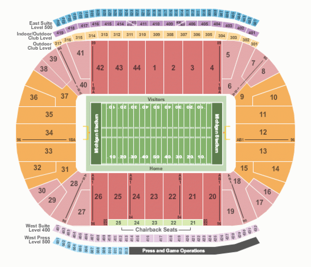 Michigan Stadium Seating Chart inside Michigan State Football Stadium Map