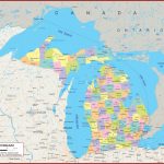 Michigan Wall Map   Political With State Wall Maps