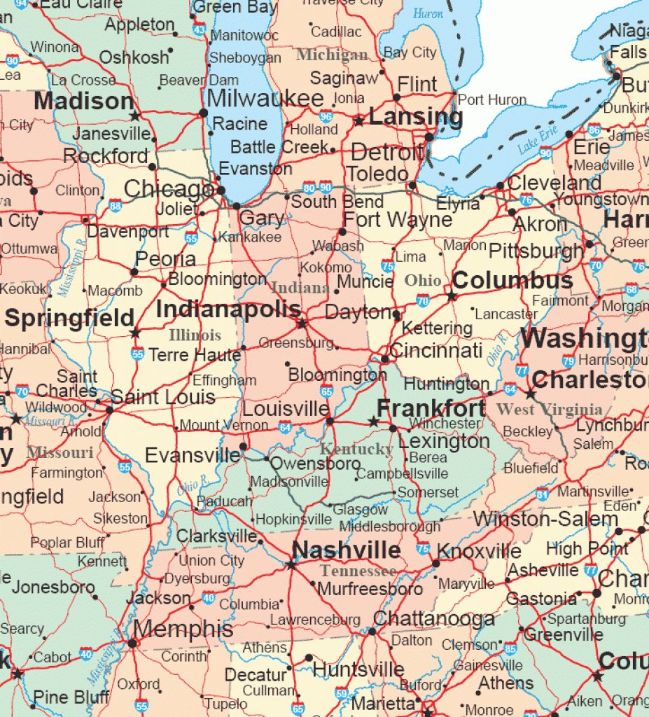 Map Of Midwest States With Cities Printable Map