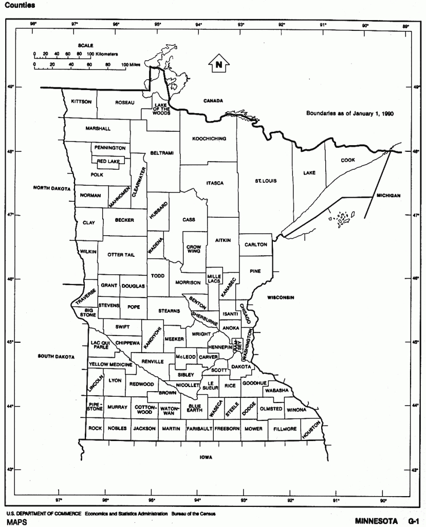 Minnesota State Map With Counties Outline And Location Of Each intended for Minnesota State Map With Counties
