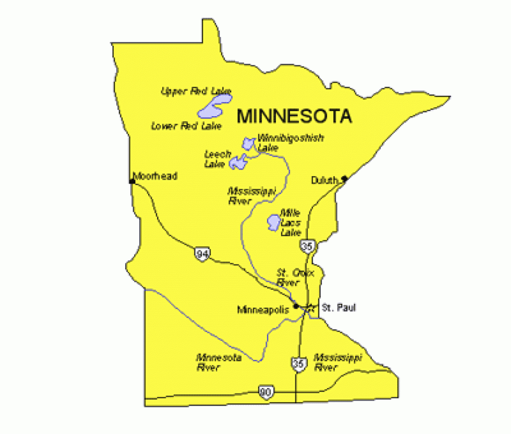 Minnesota Us State Powerpoint Map, Highways, Waterways, Capital And pertaining to Mn State Map Of Cities