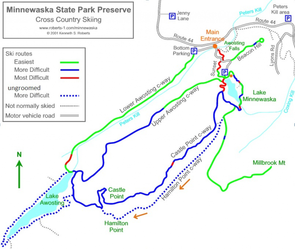 Minnewaska State Park Ski Trails, Stats And Profile | Ny Ski Directory with Minnewaska State Park Trail Map
