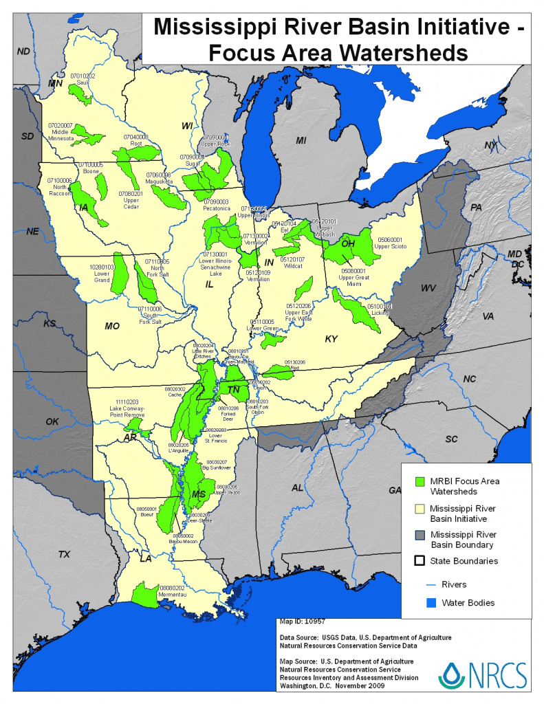 Mississippi River Basin Healthy Watersheds Initiative Maps And List for Watershed Map Of The United States