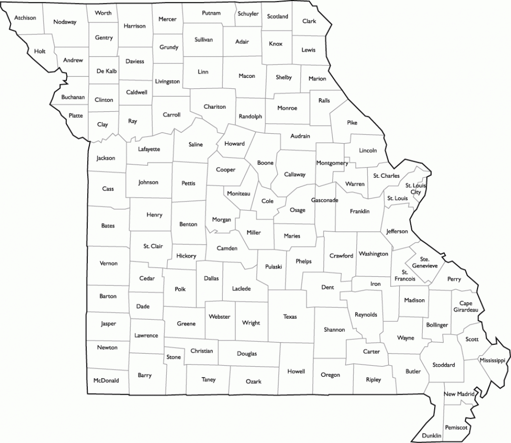 Missouri County Map With Names throughout United States Map With County Names