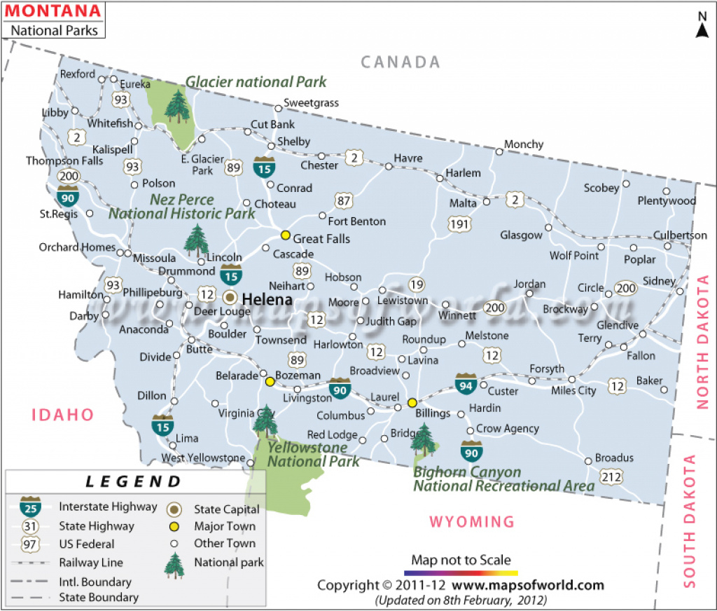 Montana National Parks Map within Montana State Parks Map