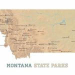 Montana State Parks Map 11X14 Print | Etsy With Montana State Parks Map