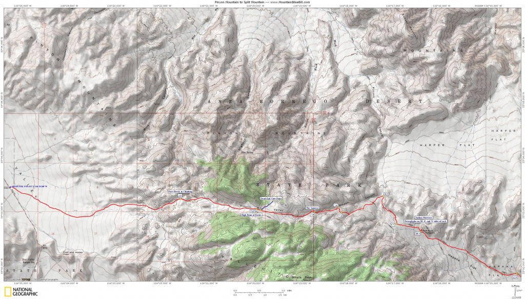 Mountain Biking From Pinyon Mountain To Split Moutain In The Anza for Anza Borrego Desert State Park Map Pdf