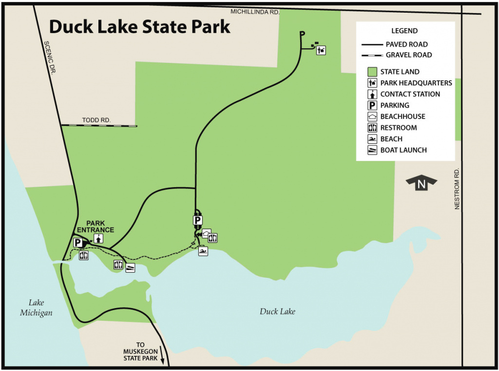 Muskegon &amp;amp; Duck Lake State Parksmaps &amp;amp; Area Guide - Shoreline for Muskegon State Park Campground Map
