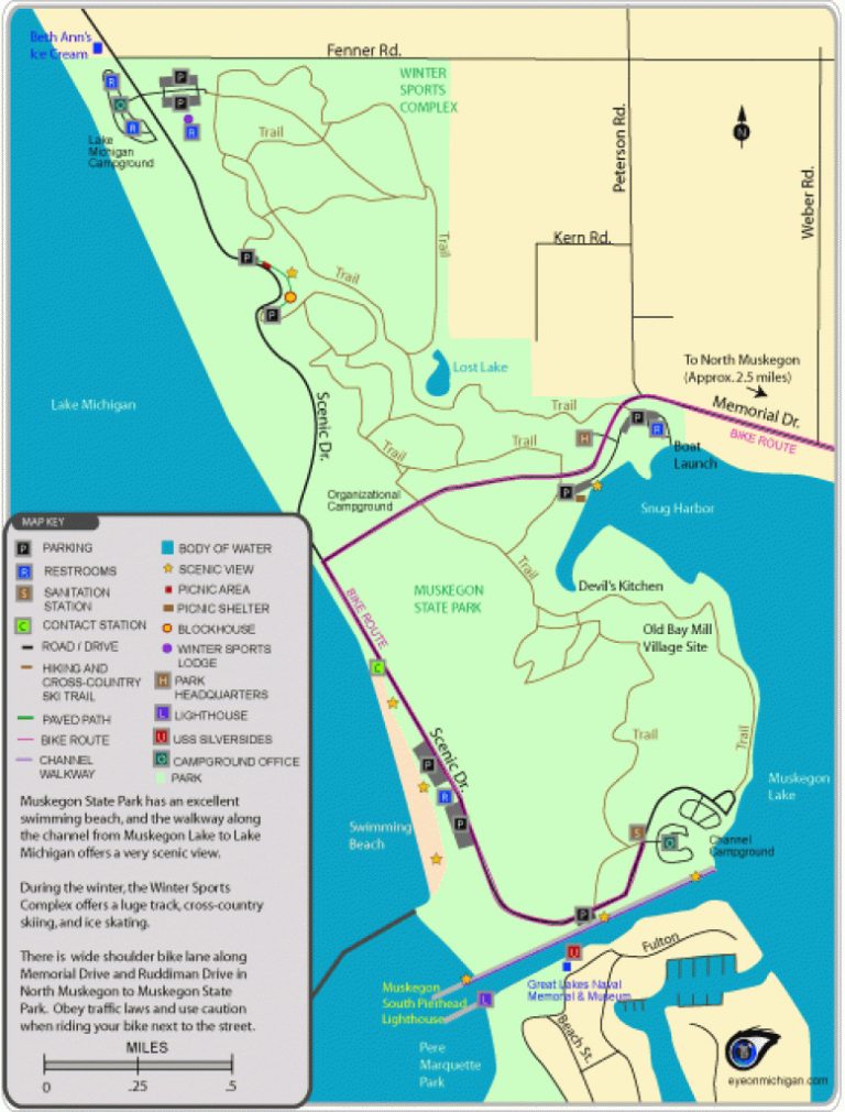 Muskegon State Park Map In Muskegon State Park Campground Map ...