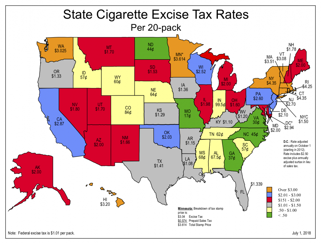 Nato: Tobacco Tax Maps pertaining to Cigarette Prices By State Map