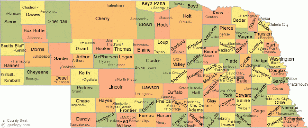 Nebraska County Map for Map Of Nebraska And Surrounding States