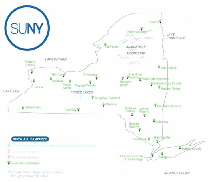 map of new york state showing airports