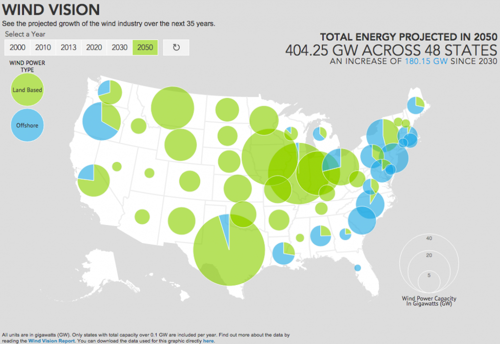 New Interactive Map Shows Big Potential For America&amp;#039;s Wind Energy with United States Industry Map