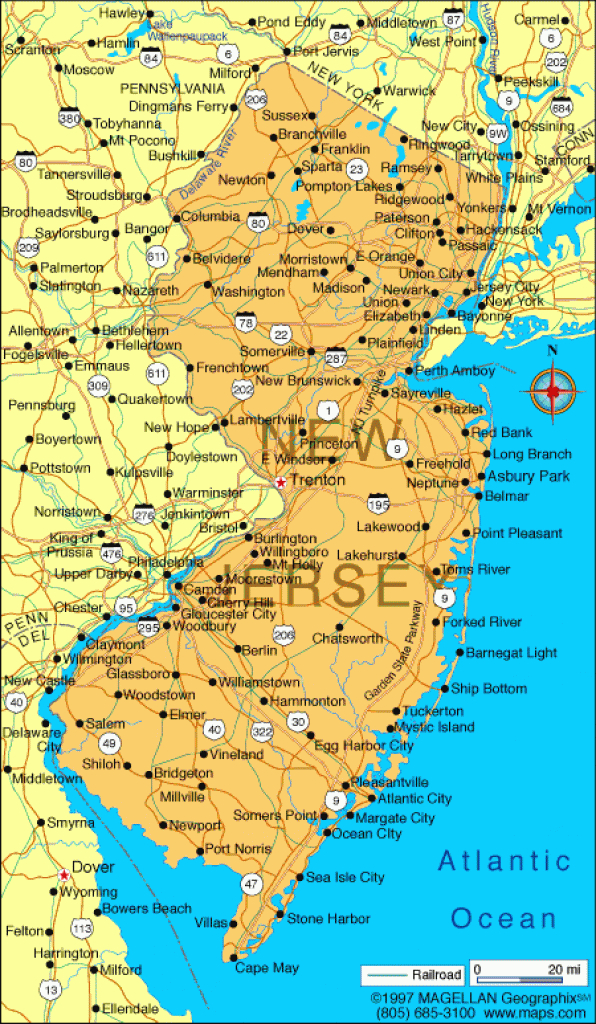 New Jersey Map | Infoplease inside Map Of New Jersey And Surrounding States