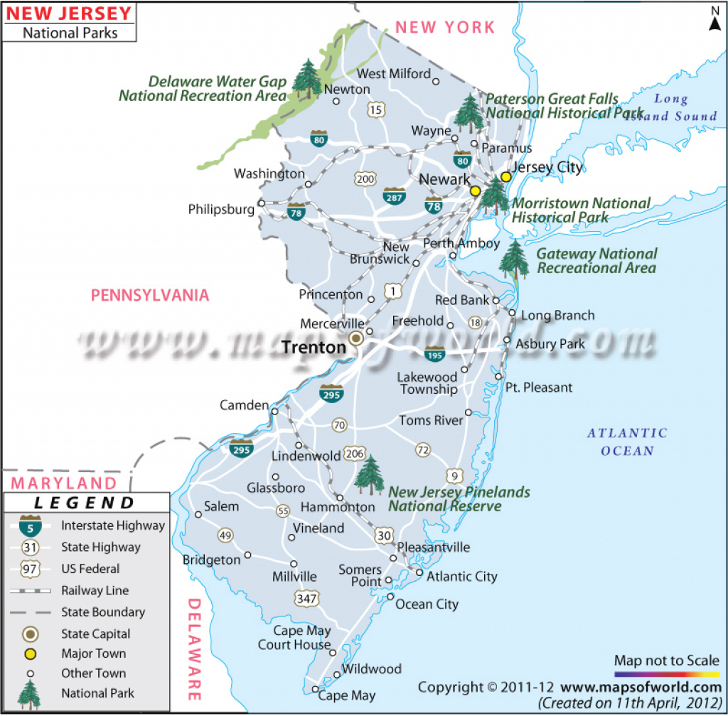 New Jersey National Parks Map throughout Nj State Parks Map