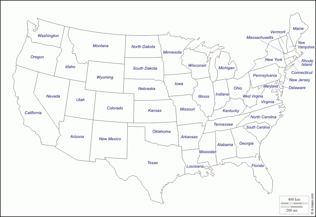 New Map Of The United States America With State Names 6 - Link intended for Map With State Names